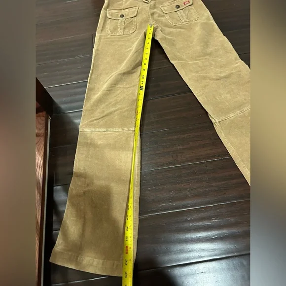 Miss Sixty VTG Women’s Corduroy Beige Cargo w Zipper Flared Legs 29